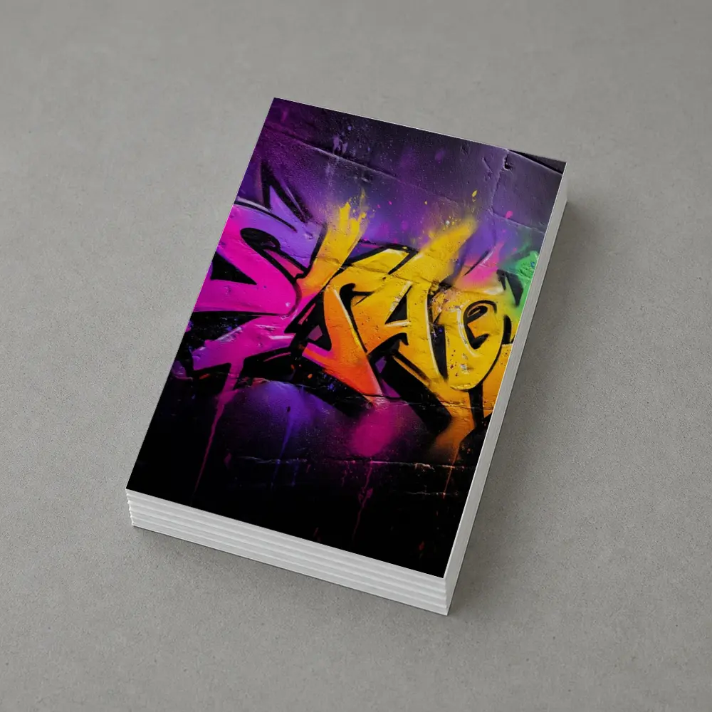 Colorful Graffiti Art Dark Brick Wall – Postcards