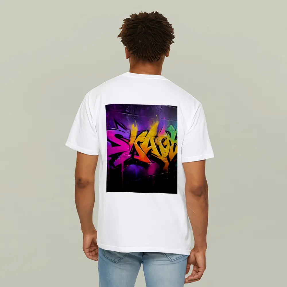 Colorful Graffiti Art Dark Brick Wall – T-Shirts