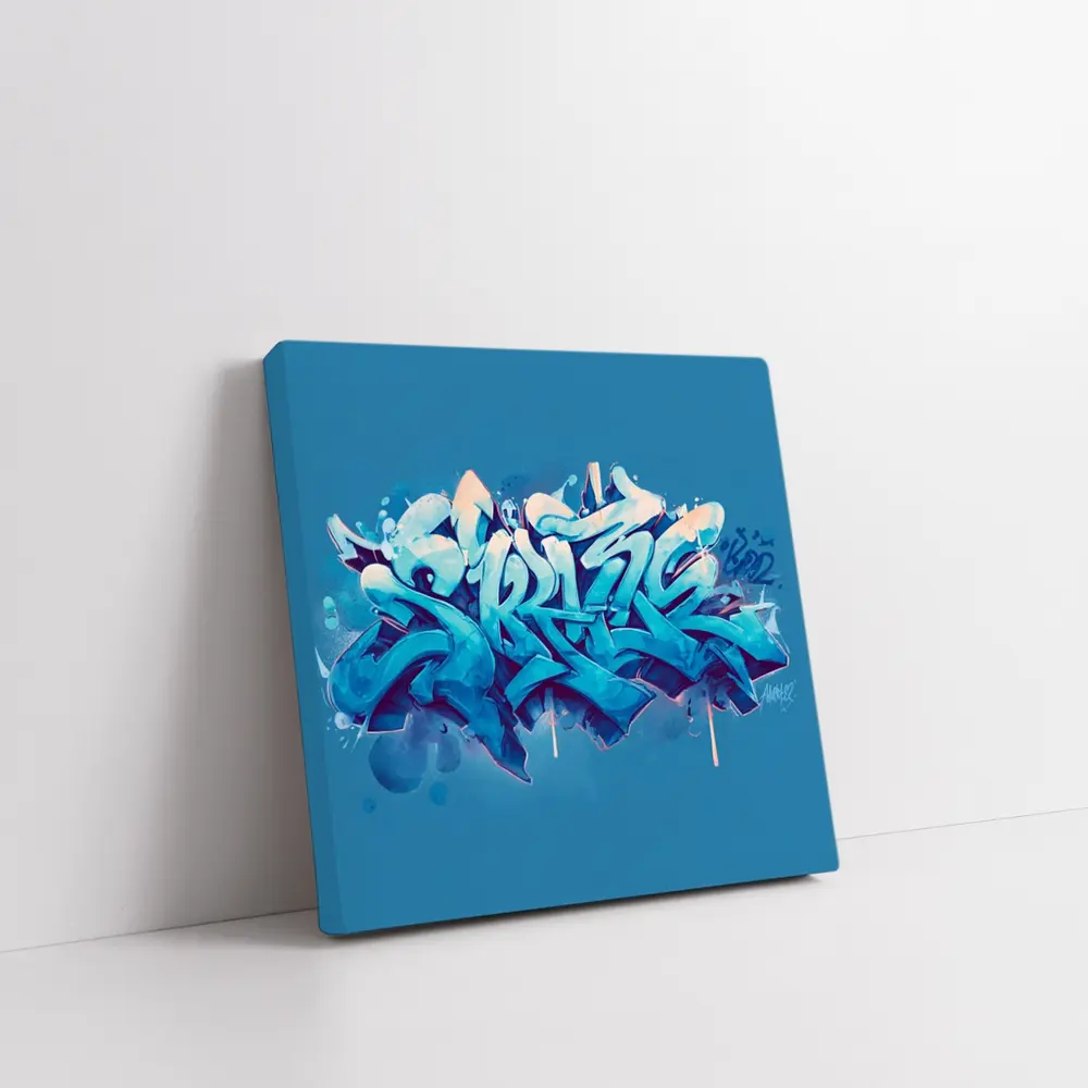 Blue Graffiti Street Art Bold Letters – Wall Art