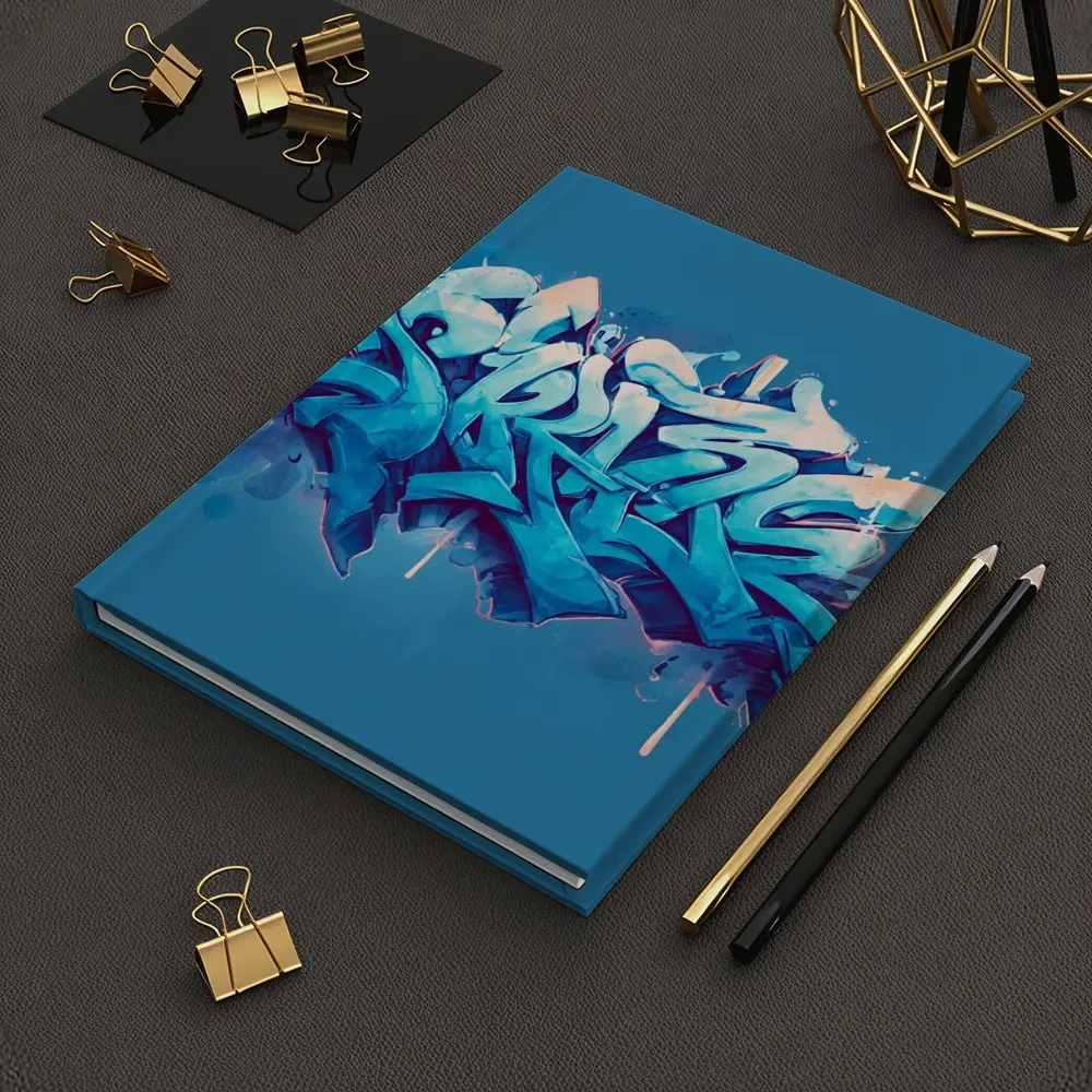 Blue Graffiti Street Art Bold Letters – Notebooks