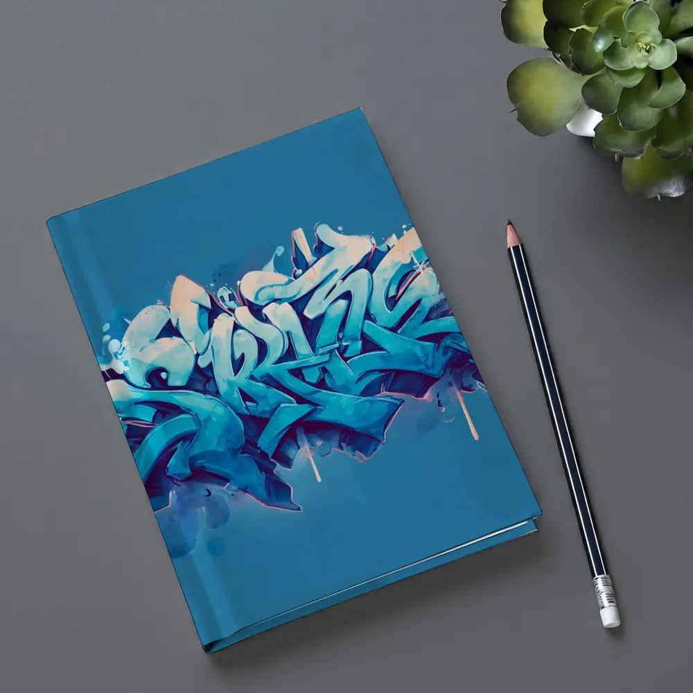 Blue Graffiti Street Art Bold Letters – Notebooks