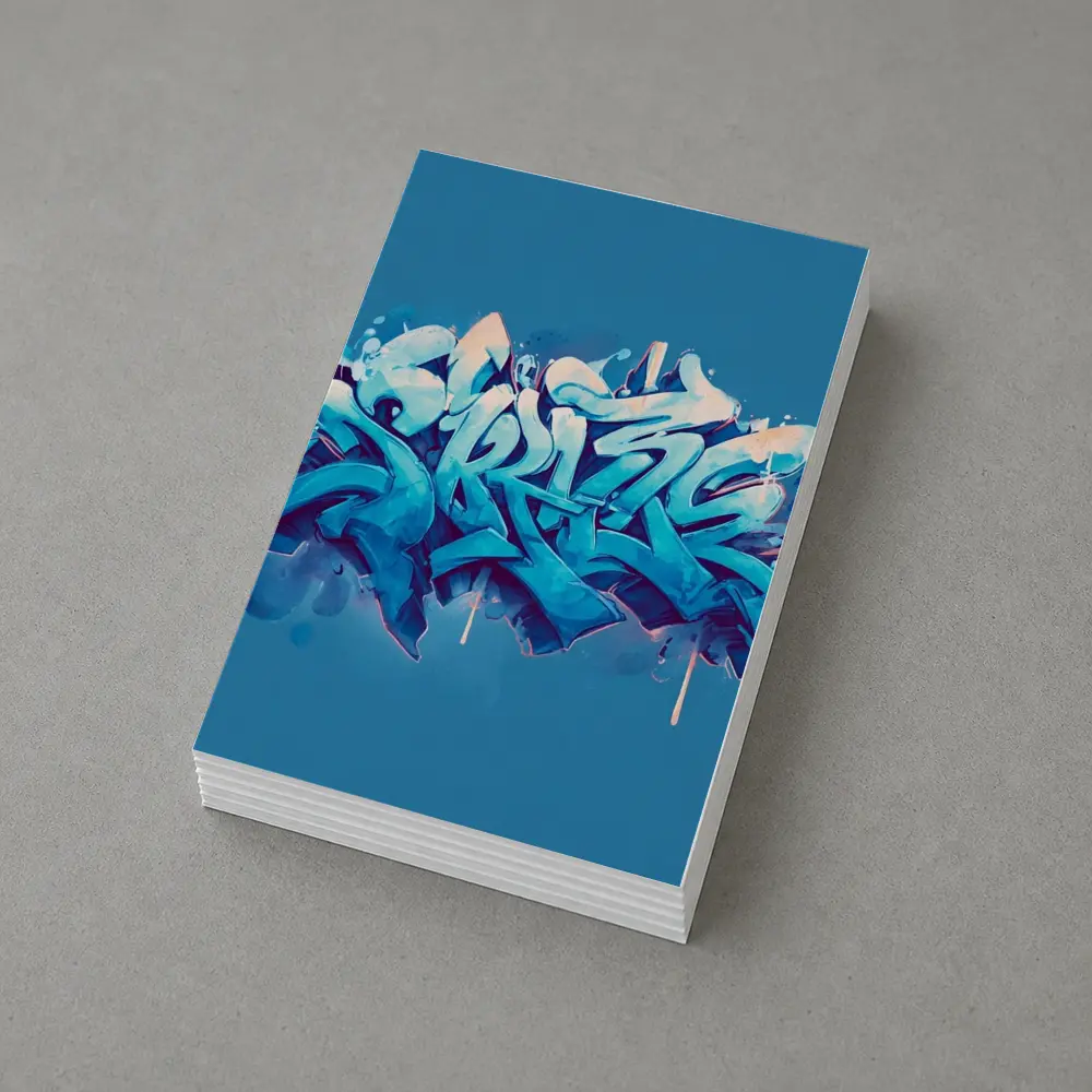 Blue Graffiti Street Art Bold Letters – Postcards