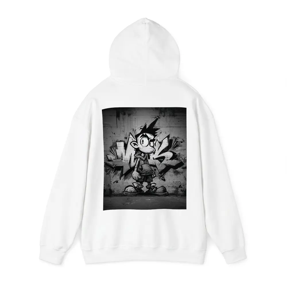 Graffiti Street Art Boy Black White Wall – Hoodies