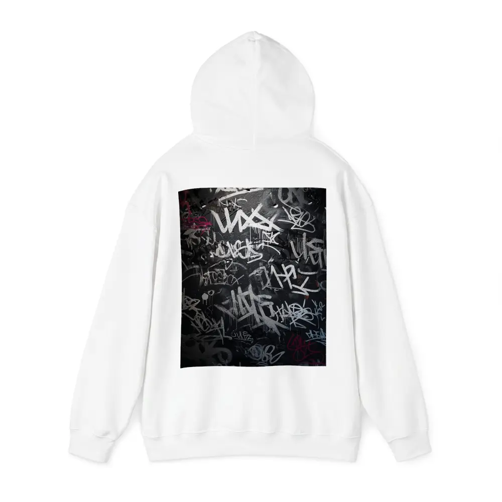 Dark Graffiti Tags Black Urban Street Wall – Hoodies