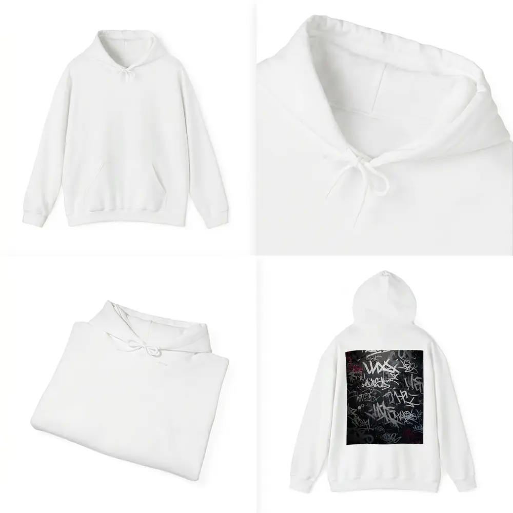Dark Graffiti Tags Black Urban Street Wall – Hoodies