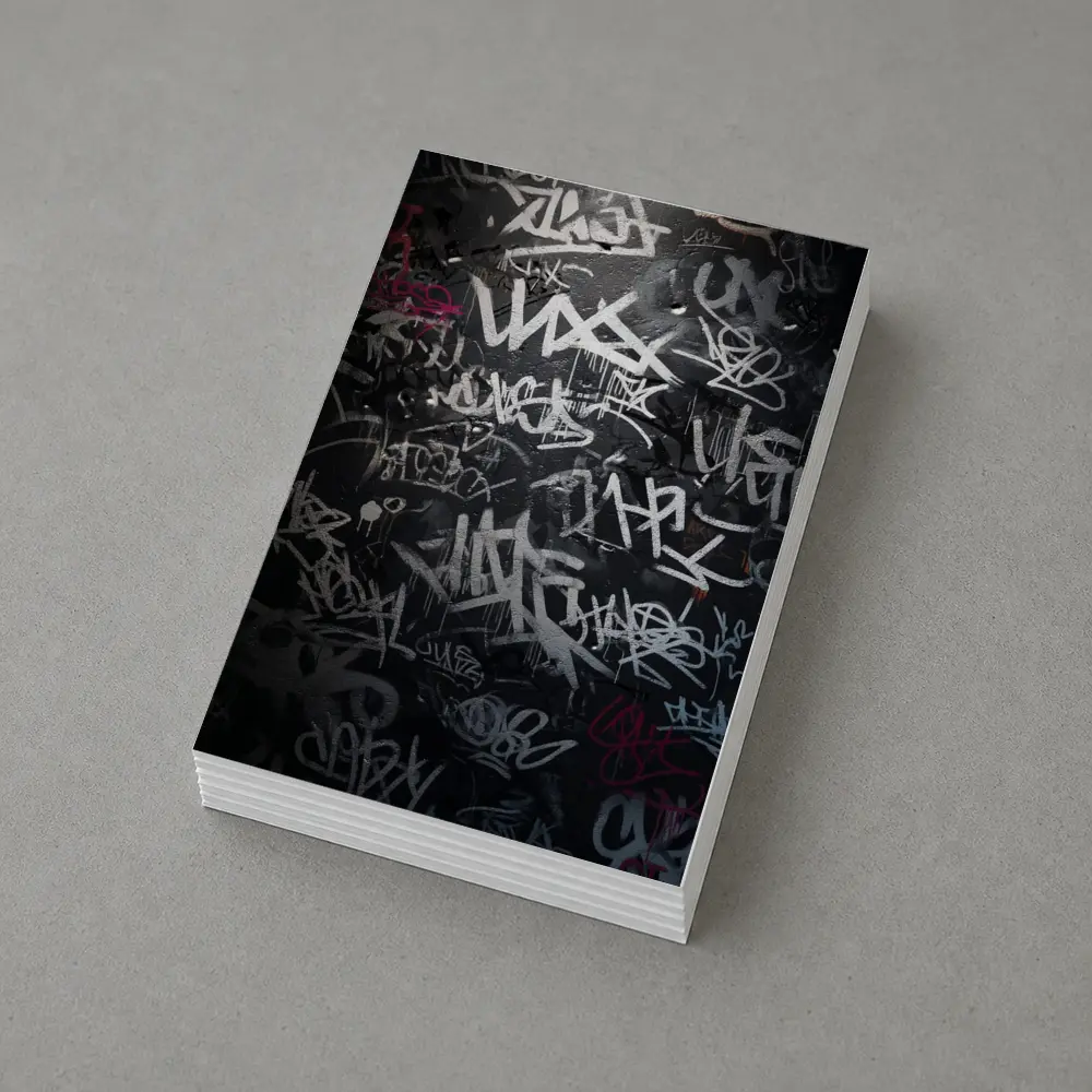 Dark Graffiti Tags Black Urban Street Wall – Postcards