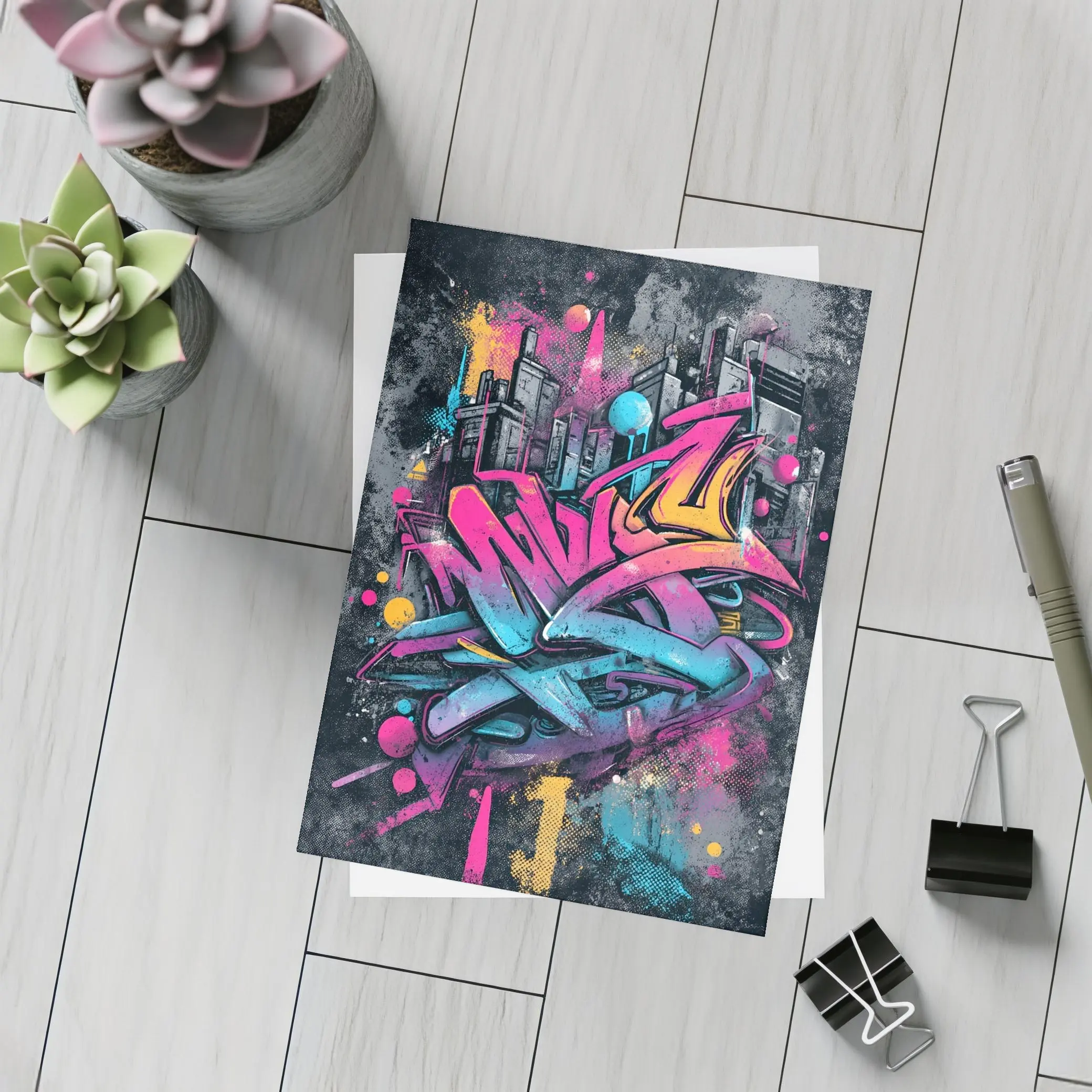 Graffiti Street Art Urban City Background – Postcards