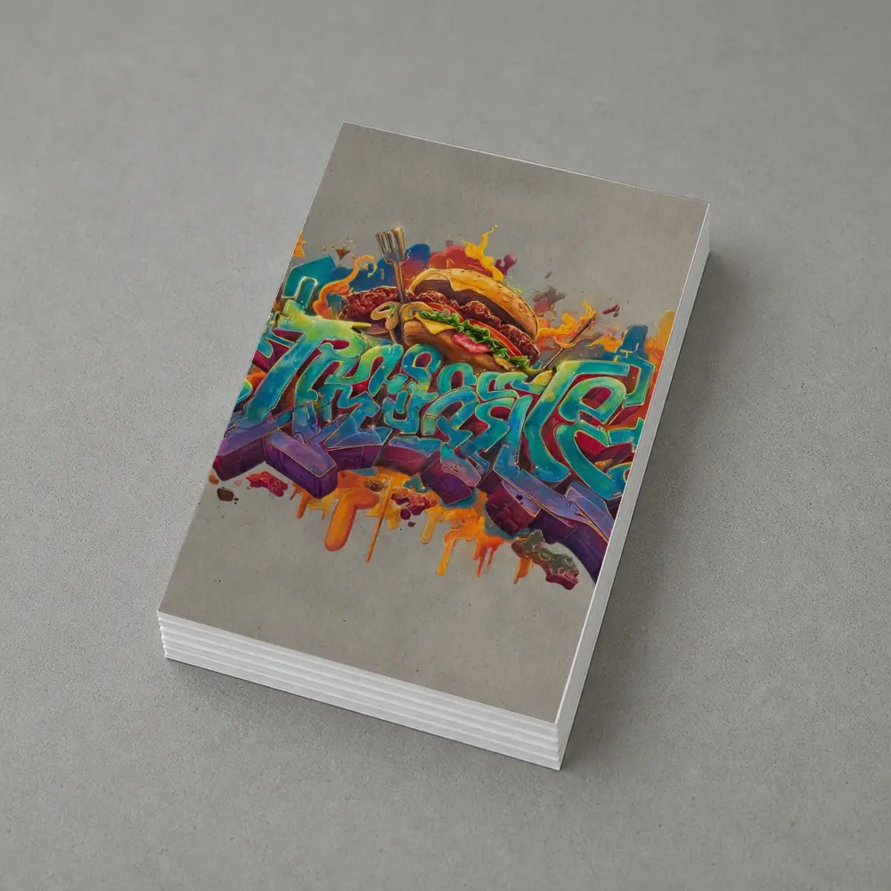 Graffiti Burger Street Art Gray Background – Postcards