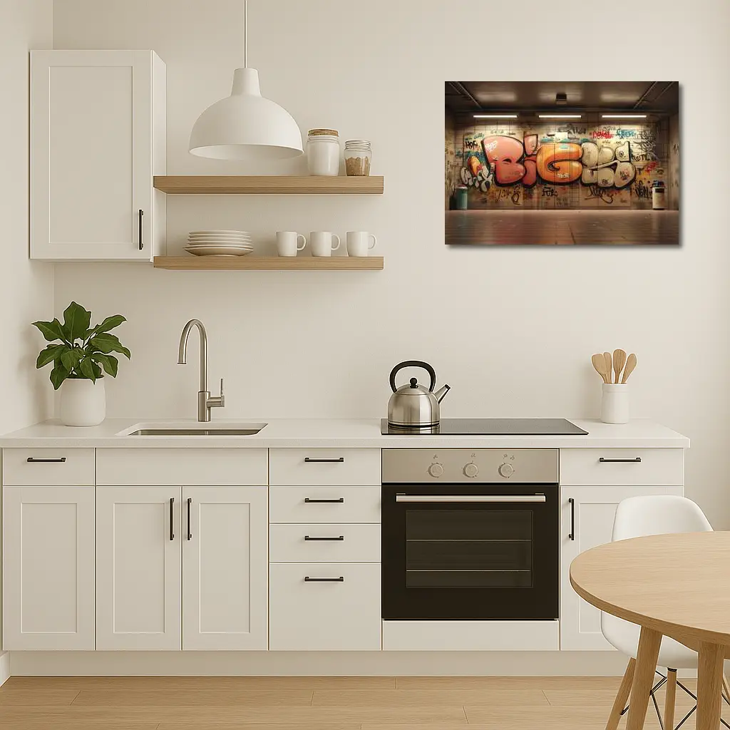 Bold Graffiti Mural Underground Subway Room – Wall Art