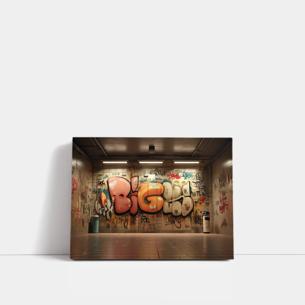 Bold Graffiti Mural Underground Subway Room – Wall Art