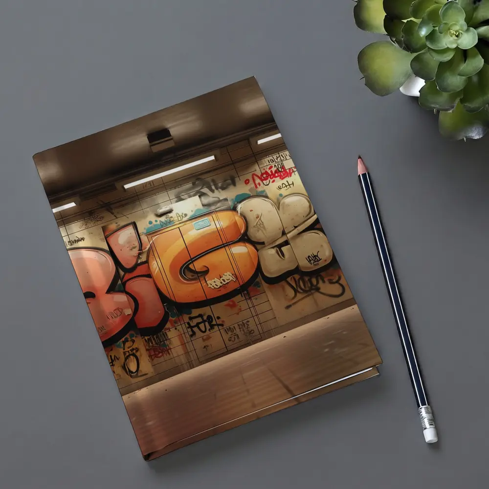 Bold Graffiti Mural Underground Subway Room – Notebooks