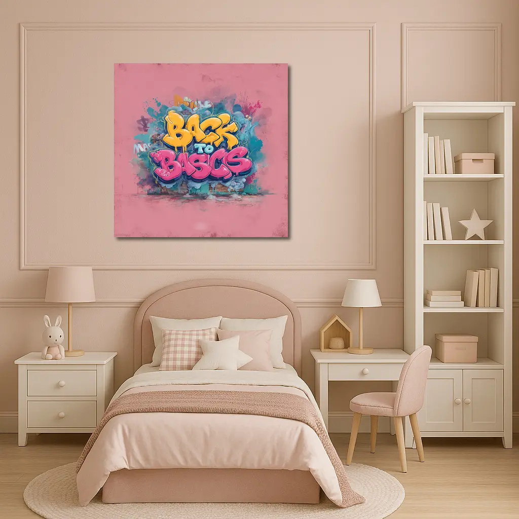 Back To Basics Graffiti Art Pink Background – Wall Art