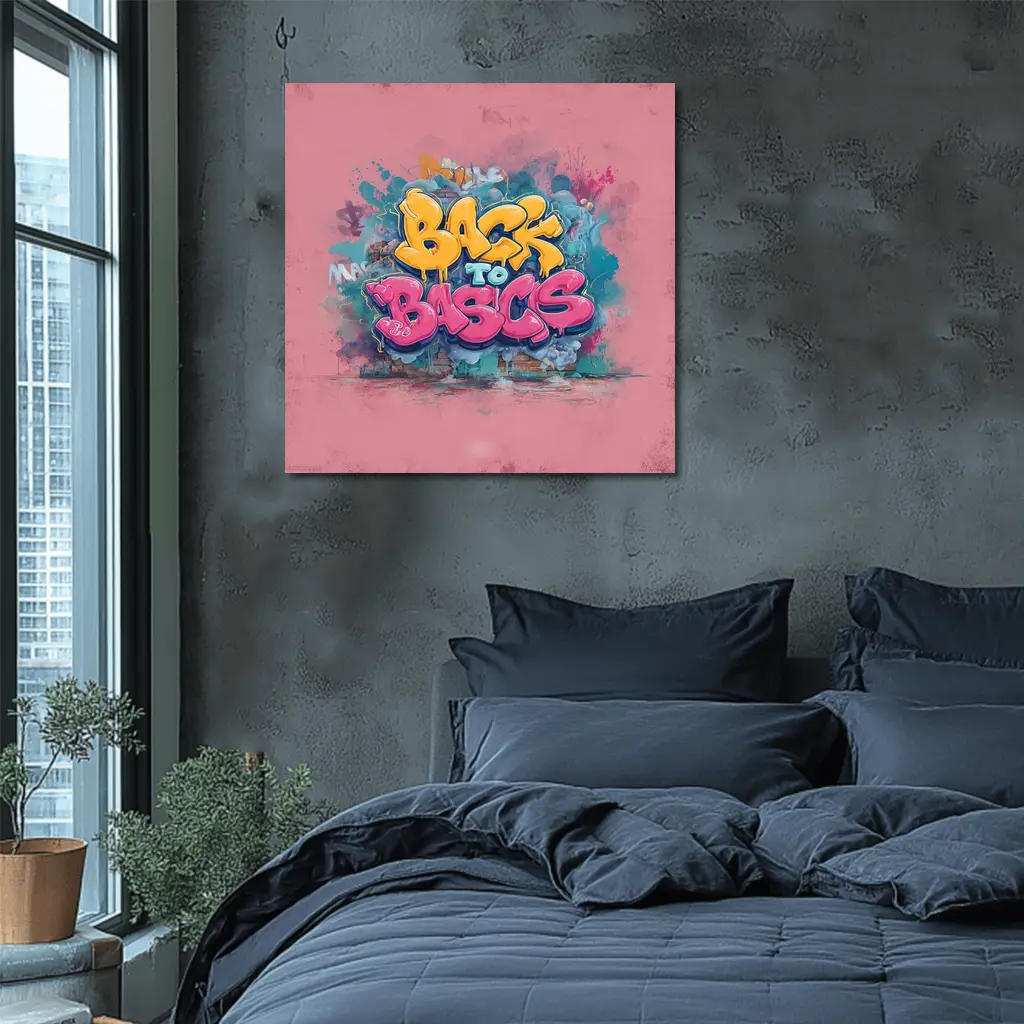 Back To Basics Graffiti Art Pink Background – Wall Art