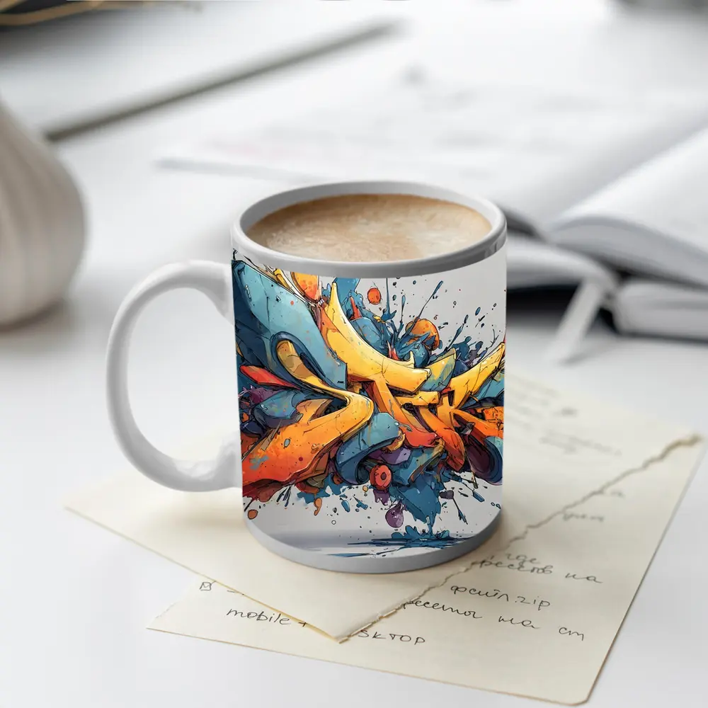 Bold Graffiti Art Exploding Paint Splatter Style – Mugs