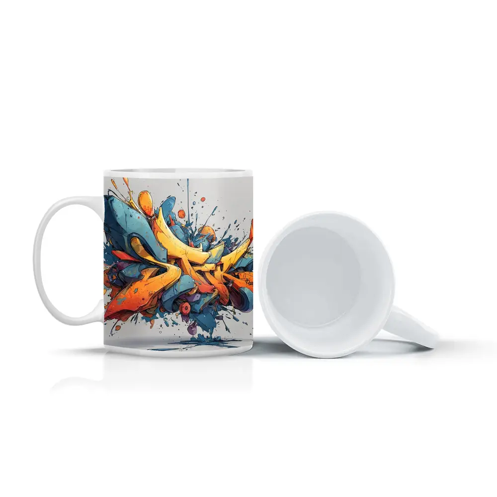 Bold Graffiti Art Exploding Paint Splatter Style – Mugs