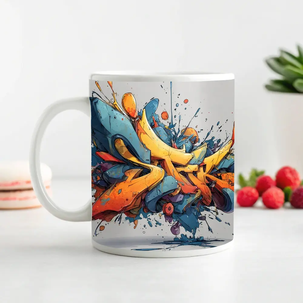 Bold Graffiti Art Exploding Paint Splatter Style – Mugs