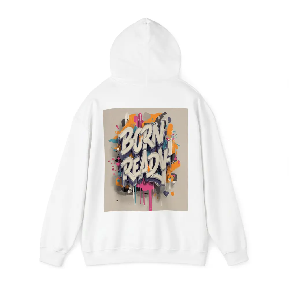 Born Ready Graffiti Street Art Beige Background – Hoodies