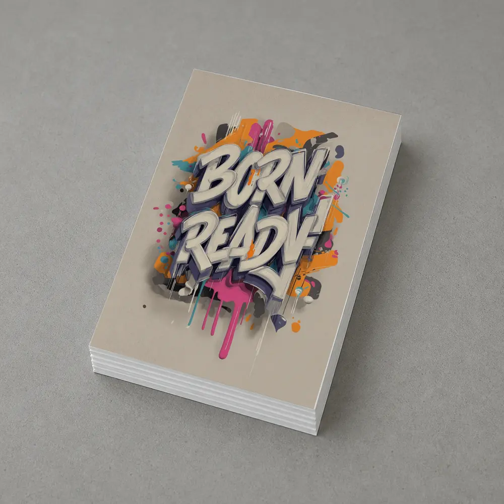 Born Ready Graffiti Street Art Beige Background – Postcards