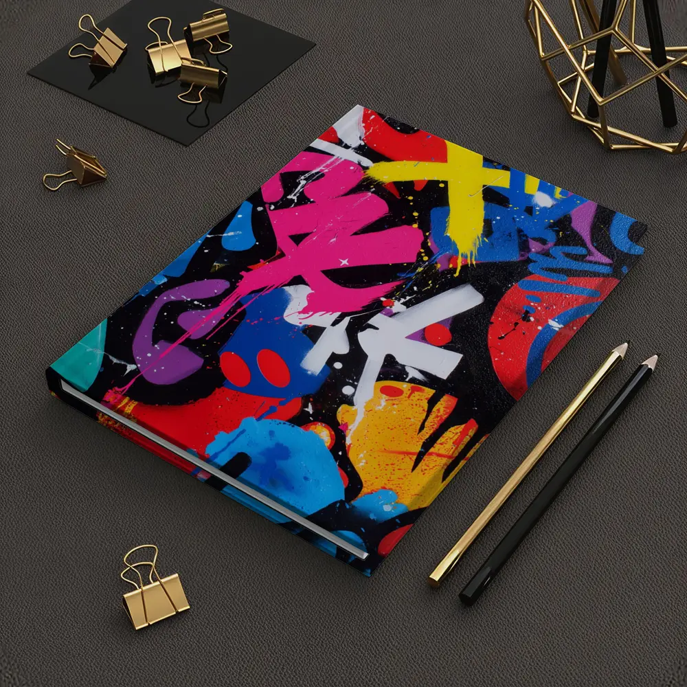Bold Graffiti Street Art Black Background – Notebooks