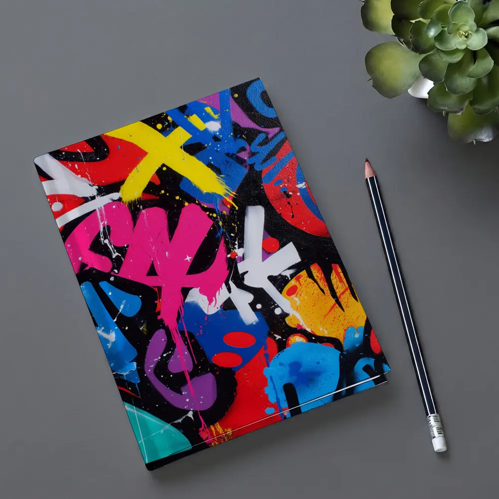 Bold Graffiti Street Art Black Background – Notebooks