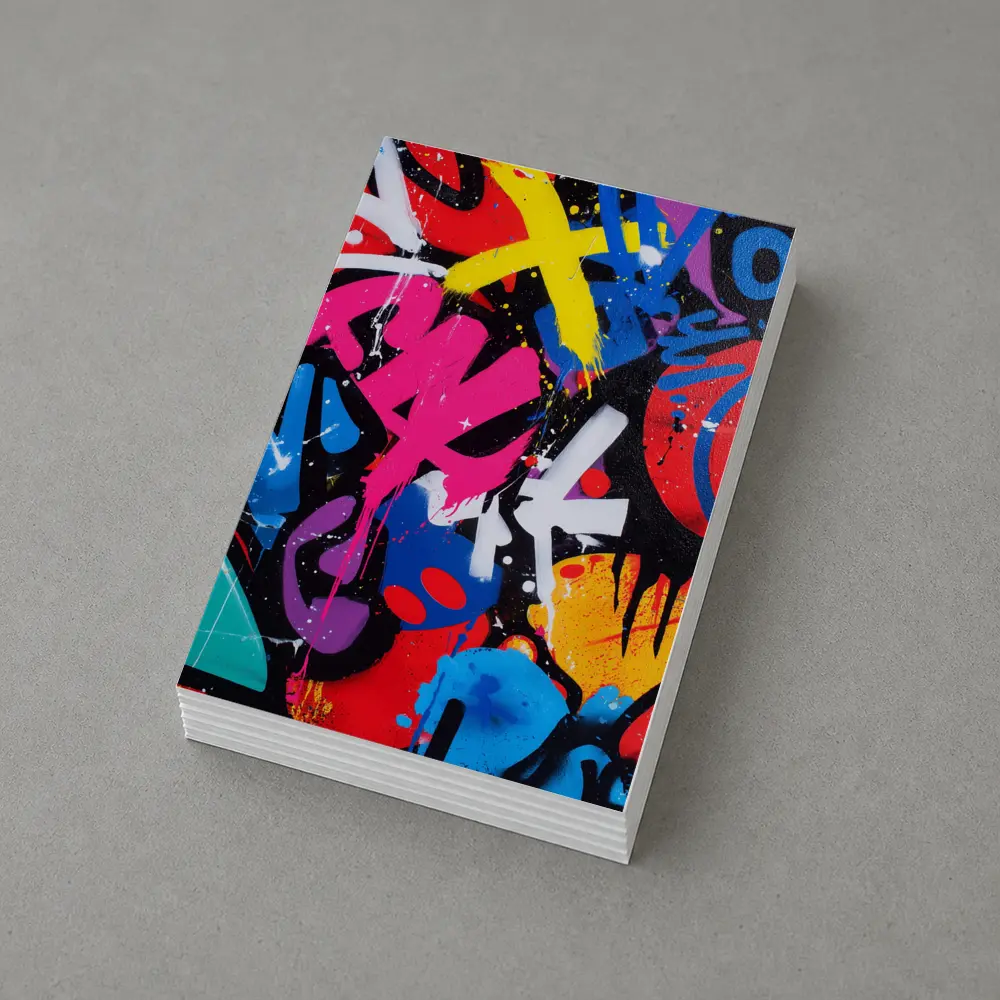 Bold Graffiti Street Art Black Background – Postcards