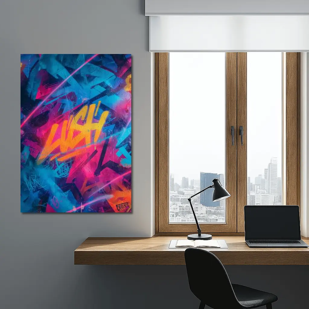 Neon Graffiti Tag Urban Street Art – Wall Art