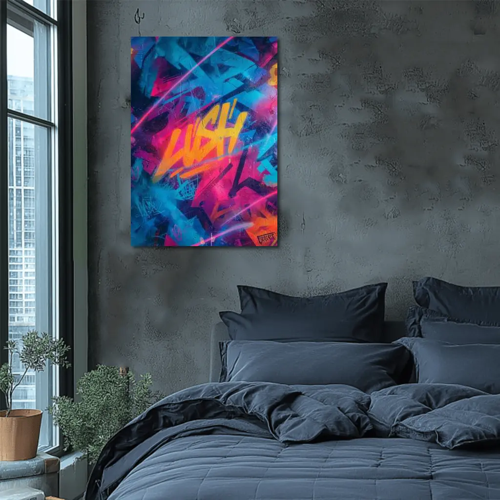 Neon Graffiti Tag Urban Street Art – Wall Art