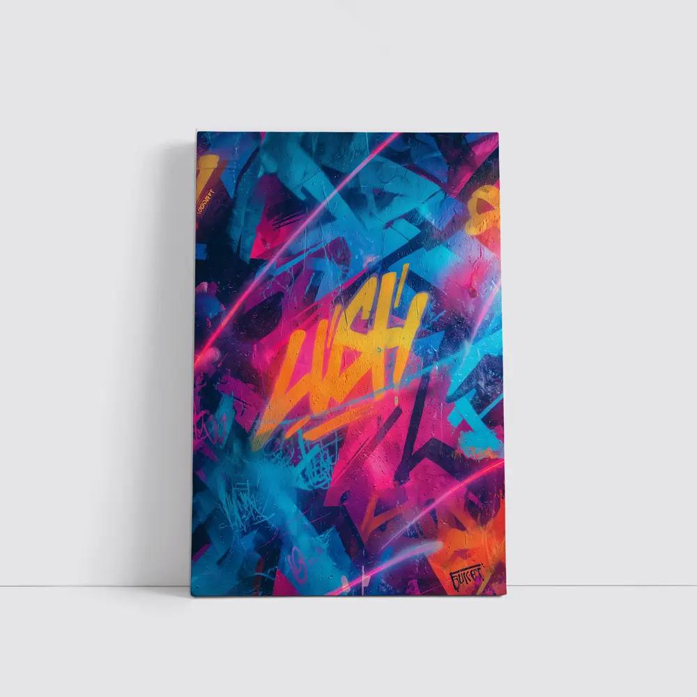 Neon Graffiti Tag Urban Street Art – Wall Art