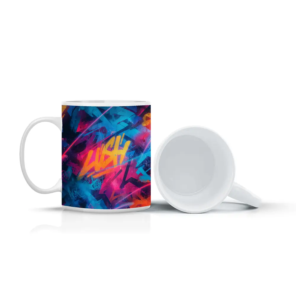 Neon Graffiti Tag Urban Street Art – Mugs