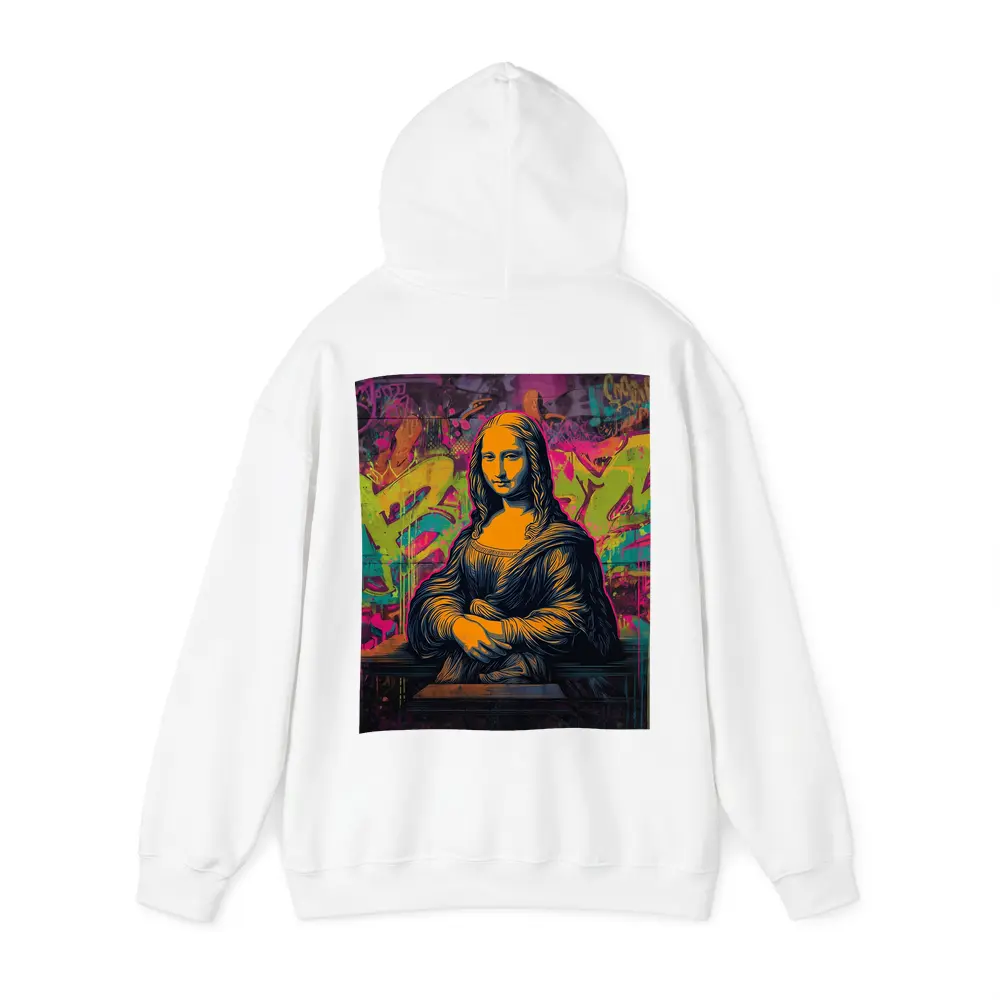 Mona Lisa Graffiti Street Art Neon Background – Hoodies