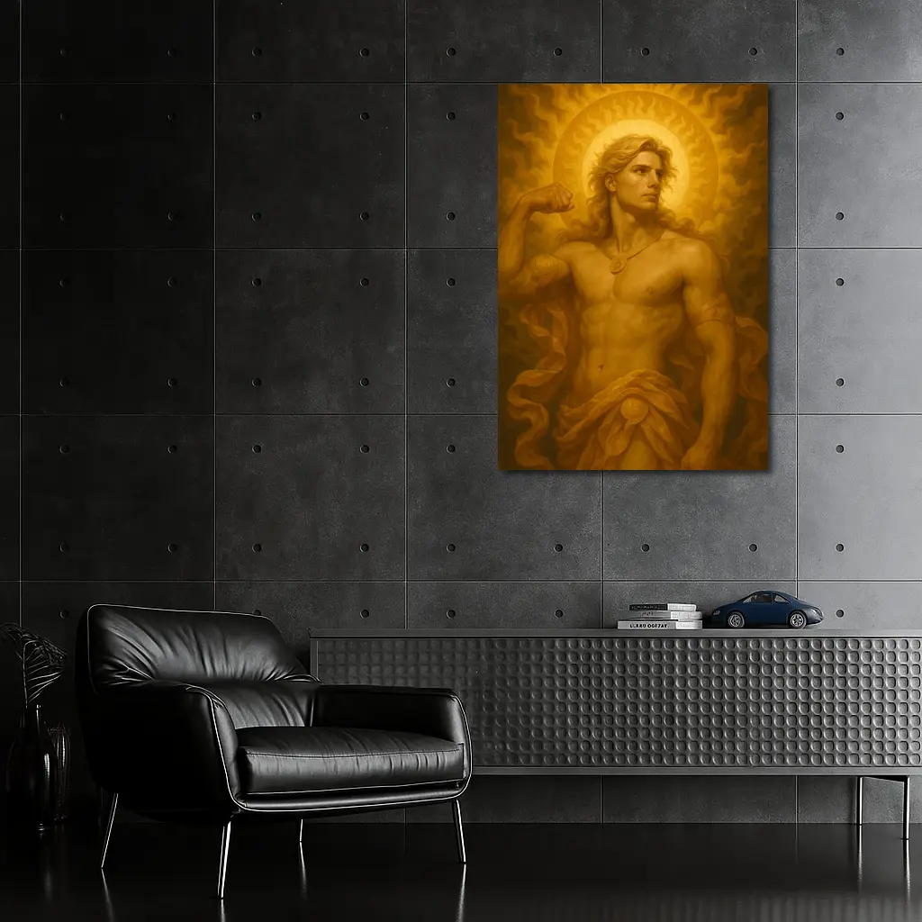 Apollo Sun God Golden Radiant Mythological Painting – Wall Art