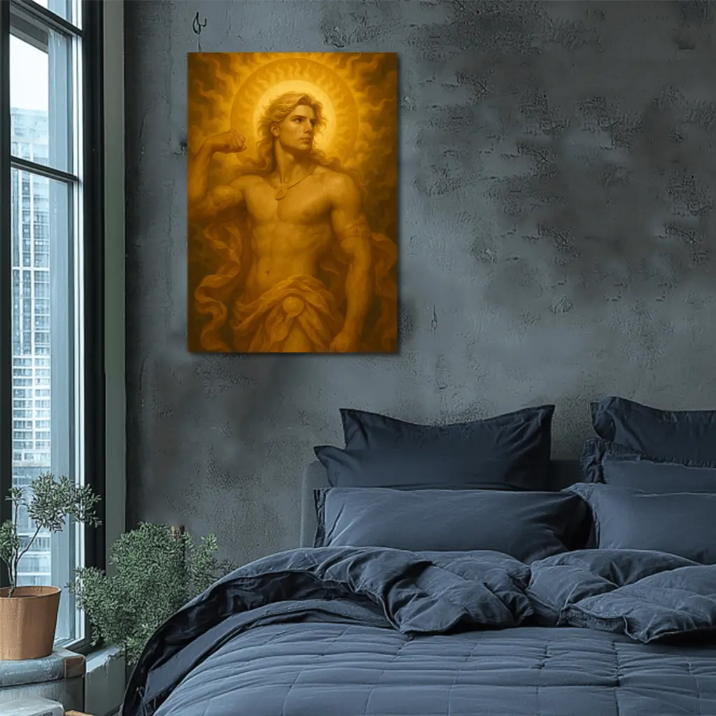 Apollo Sun God Golden Radiant Mythological Painting – Wall Art
