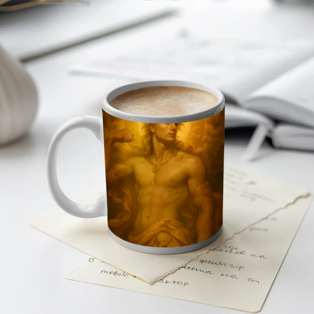Apollo Sun God Golden Radiant Mythological Painting – Mugs