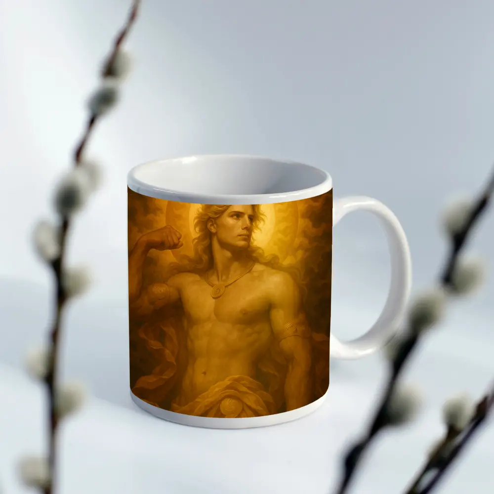 Apollo Sun God Golden Radiant Mythological Painting – Mugs