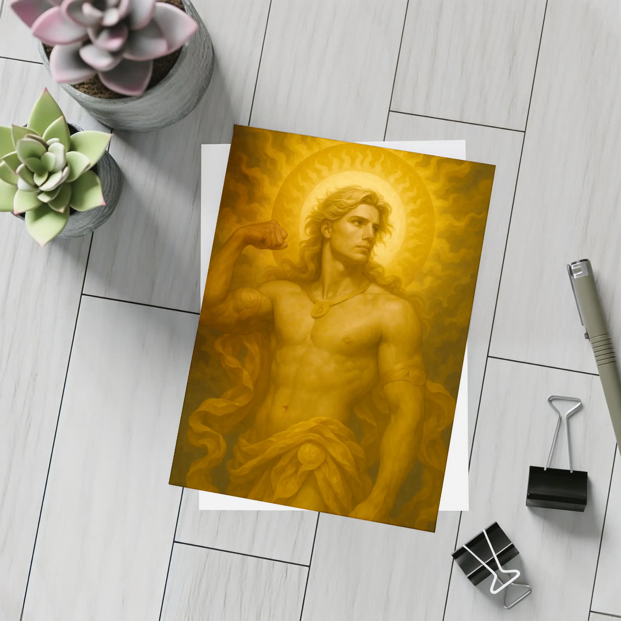 Apollo Sun God Golden Radiant Mythological Painting – Postcards
