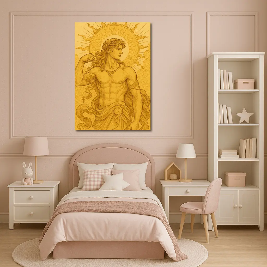 Apollo Sun God Golden Greek Mythology Art – Wall Art