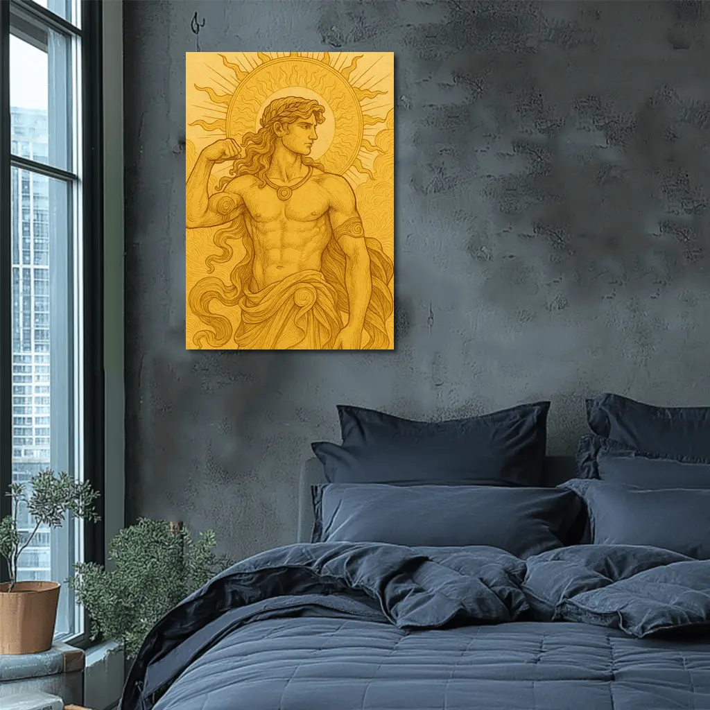 Apollo Sun God Golden Greek Mythology Art – Wall Art