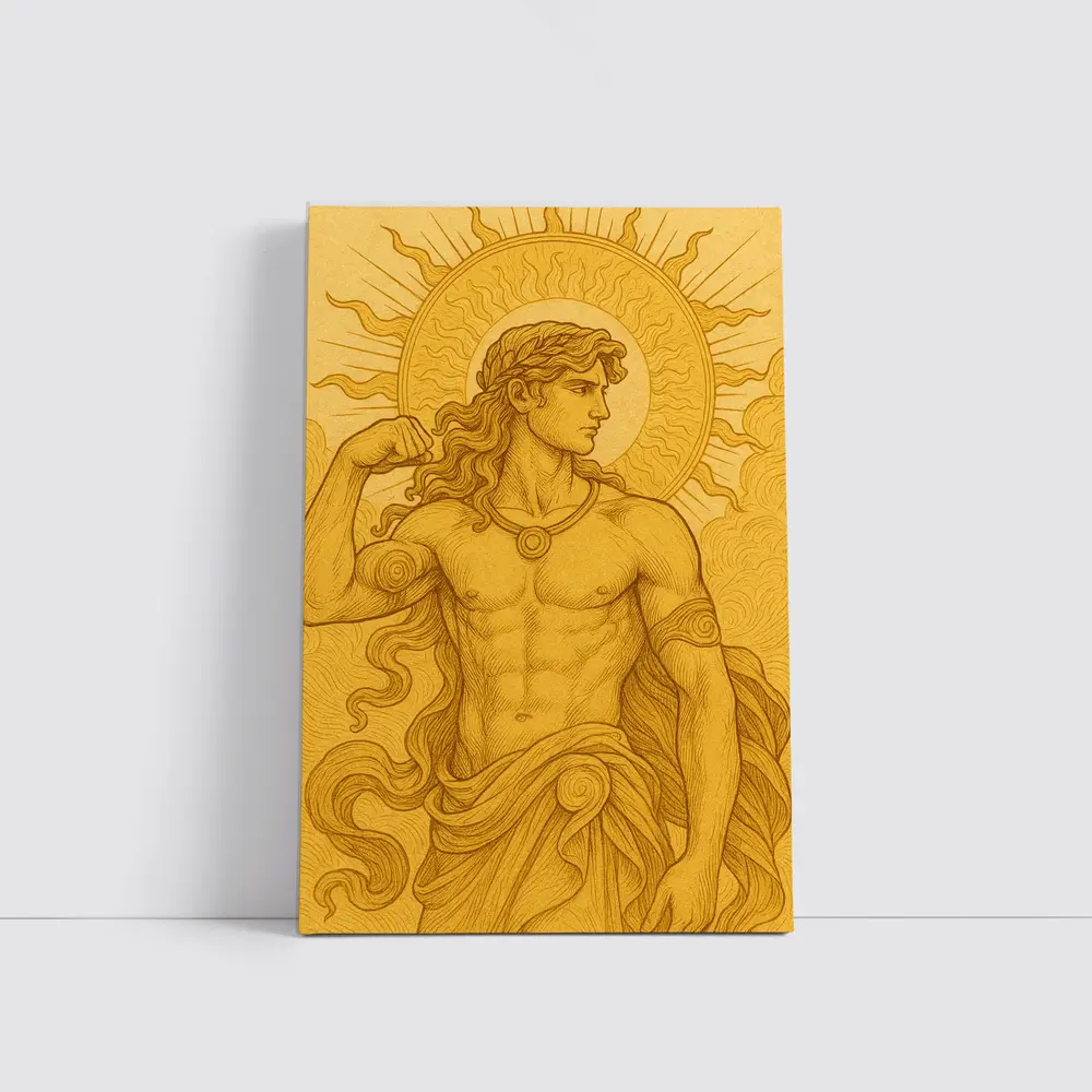 Apollo Sun God Golden Greek Mythology Art – Wall Art