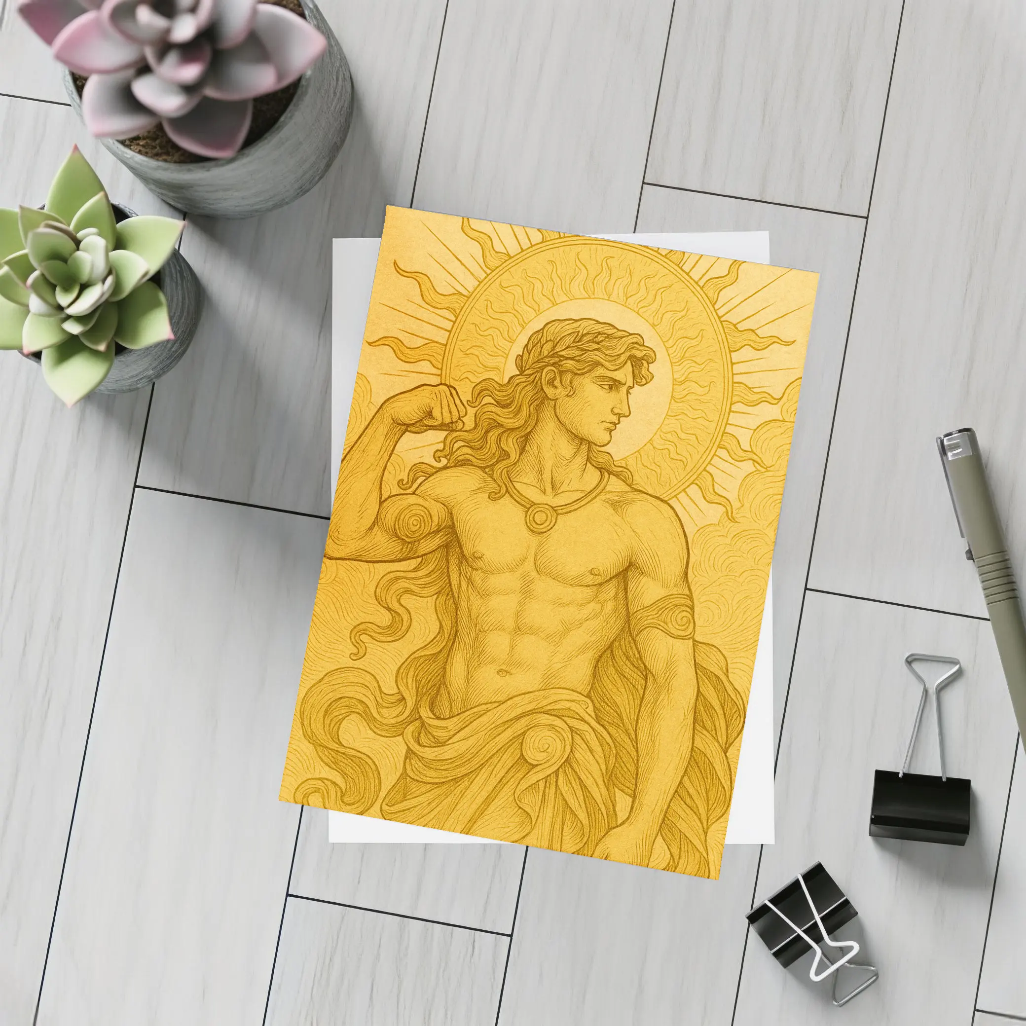 Apollo Sun God Golden Greek Mythology Art – Postcards