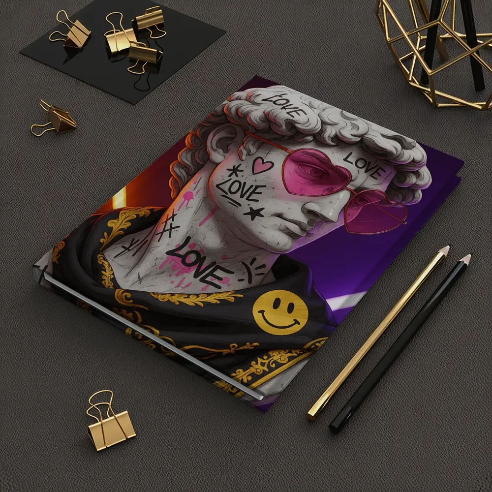 David Bust Graffiti Love Neon Pop Art – Notebooks
