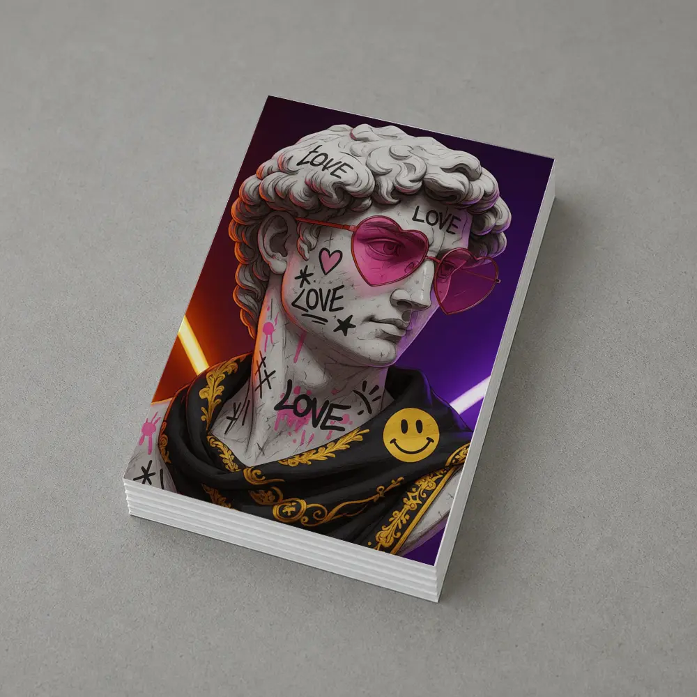 David Bust Graffiti Love Neon Pop Art – Postcards