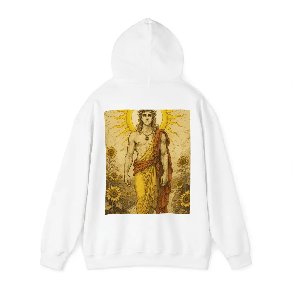 Apollo Sun God Sunflower Field Illustration – Hoodies