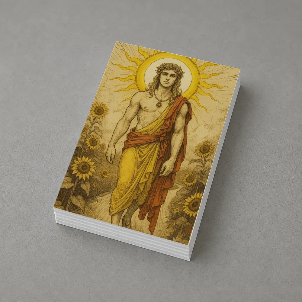 Apollo Sun God Sunflower Field Illustration – Postcards