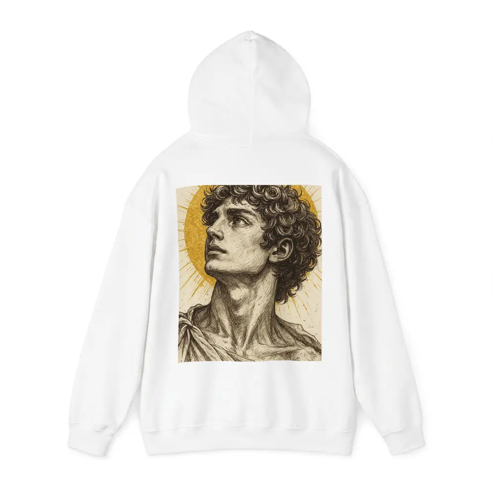 Greek Man Portrait Sketch Gold Halo – Hoodies