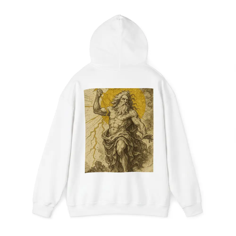 Zeus Greek God Hurling Lightning Bolt Art – Hoodies