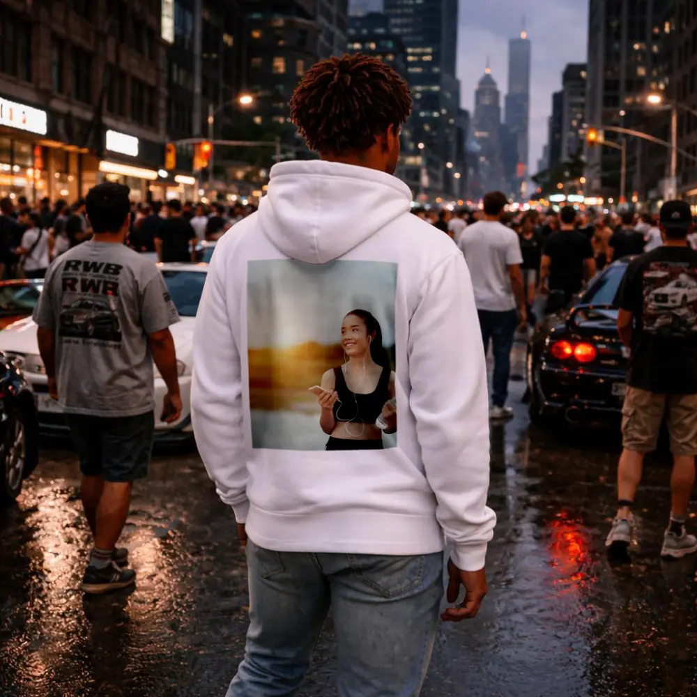 Fit Woman Running Outdoors at Sunset – Hoodies