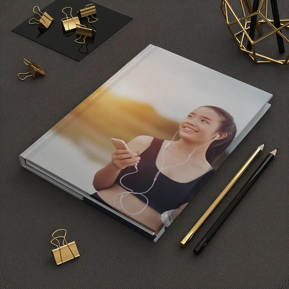 Fit Woman Running Outdoors at Sunset – Notebooks