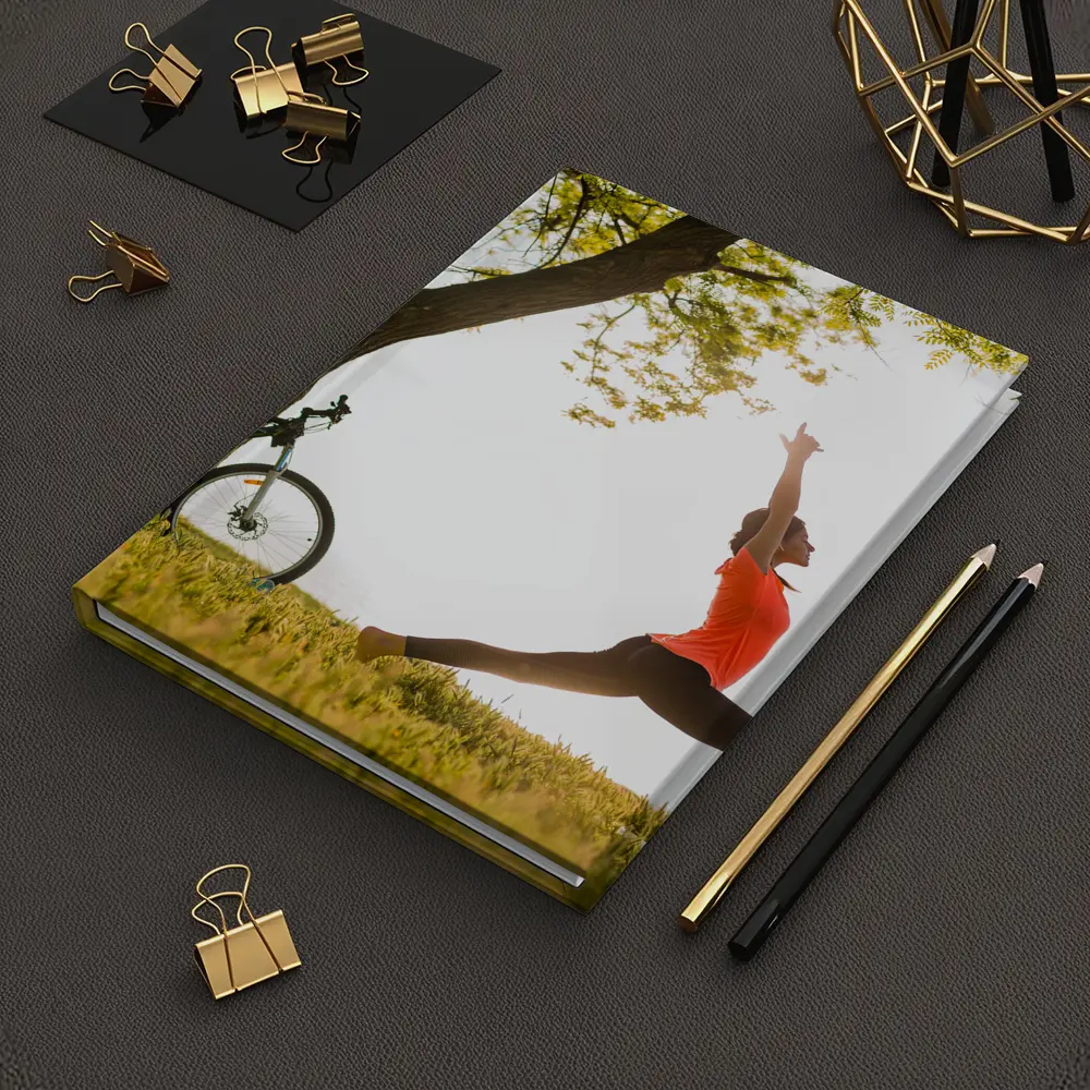 Woman Yoga Pose Outdoor Tree Sunrise – Notebooks