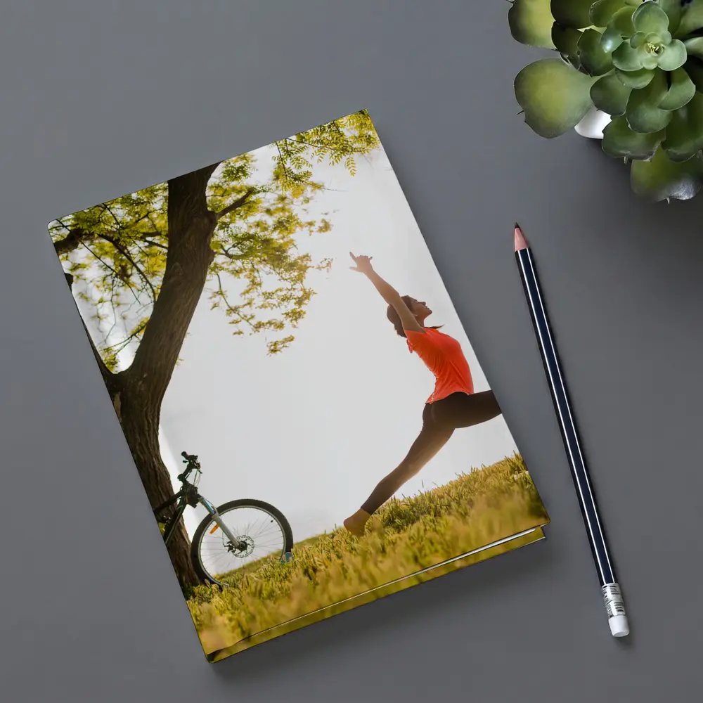 Woman Yoga Pose Outdoor Tree Sunrise – Notebooks