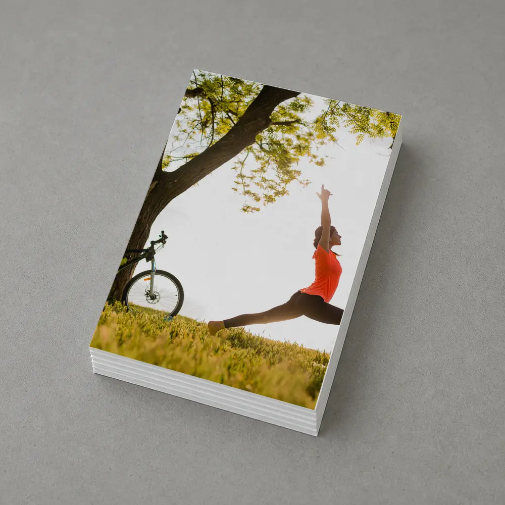 Woman Yoga Pose Outdoor Tree Sunrise – Postcards